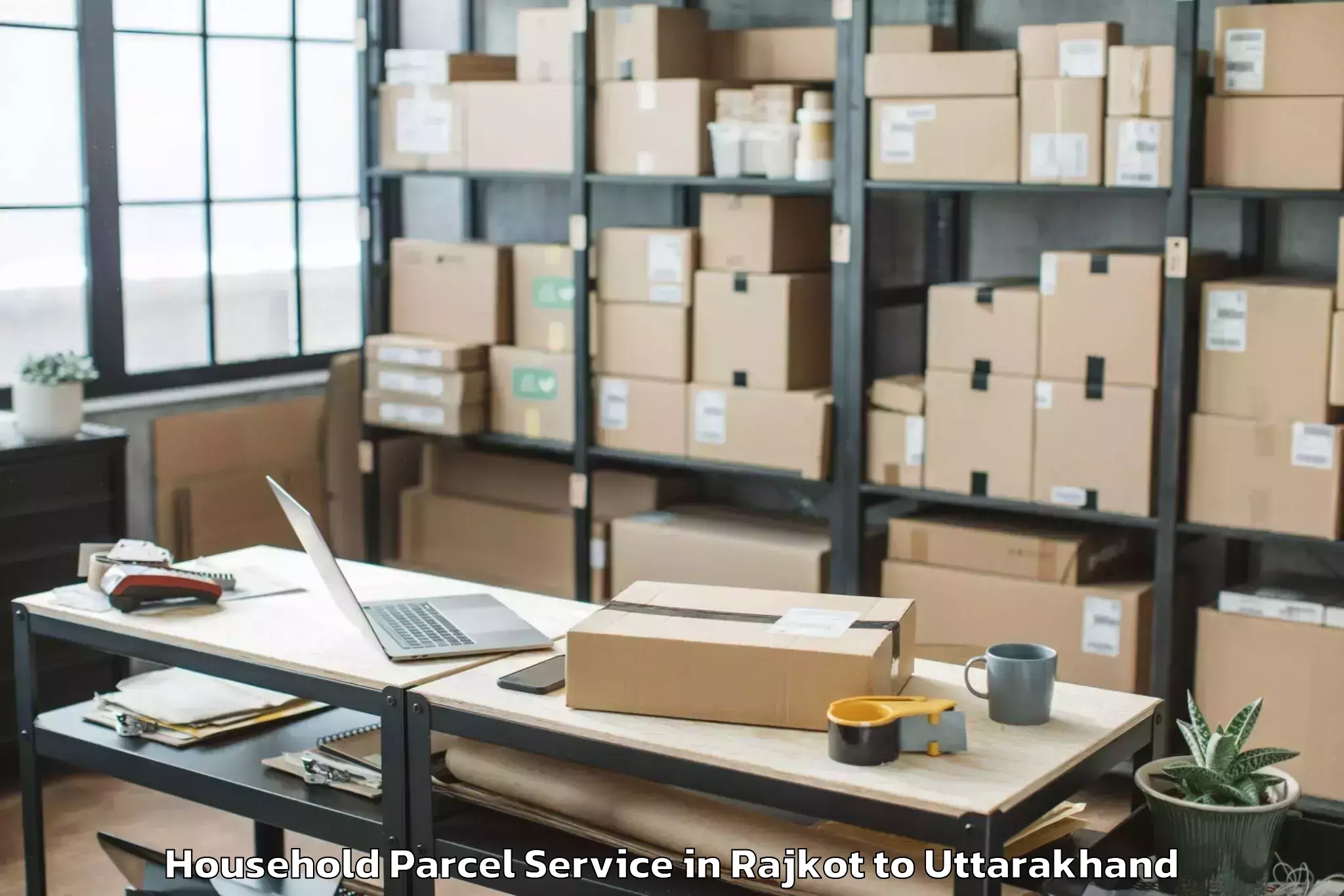 Top Rajkot to Shri Guru Ram Rai University D Household Parcel Available